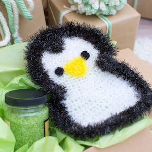 Precious Penguin Scrubby Free Crochet Pattern