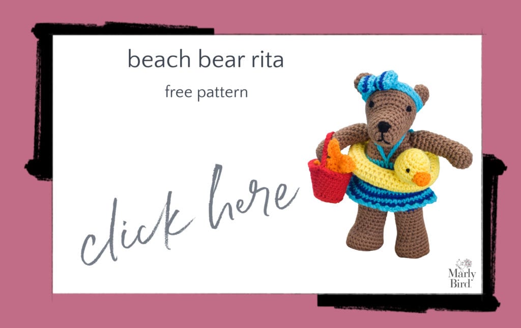 Beach Bear Rita - Free Crochet Pattern. Marly Bird