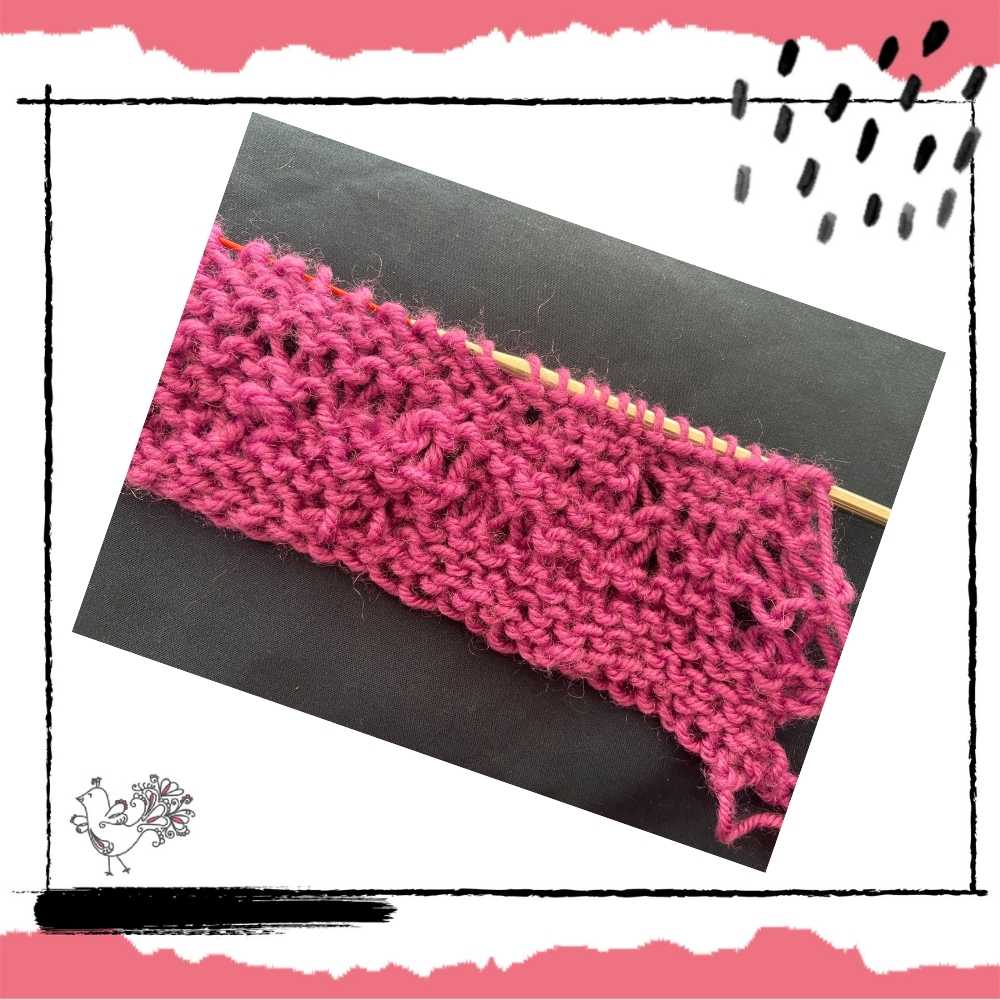 beginner learning how to knit and making mistakes