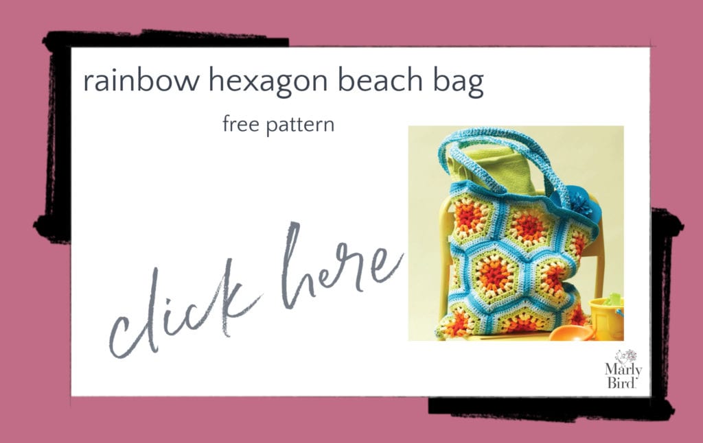 Rainbox Hexagon Beach Bag Free Crochet Pattern
