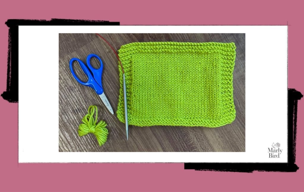 Stockinette stitch mug rug free knitting pattern