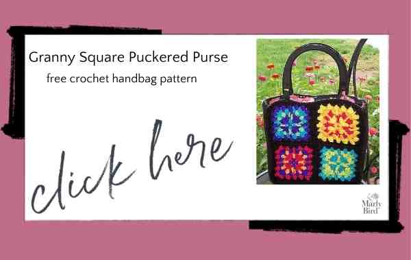 Granny Square Puckered Purse free crochet pattern