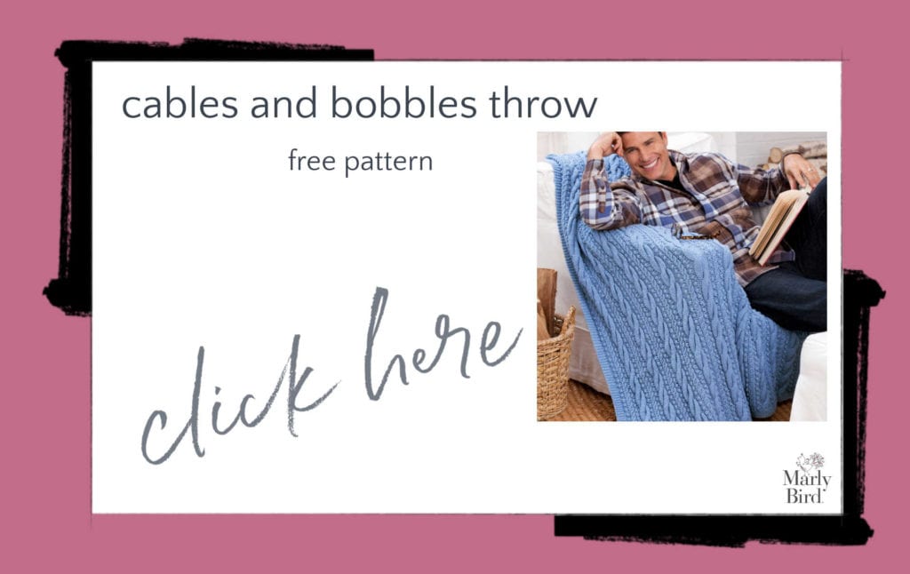 Cables and Bobbles Throw Free Knitting Pattern