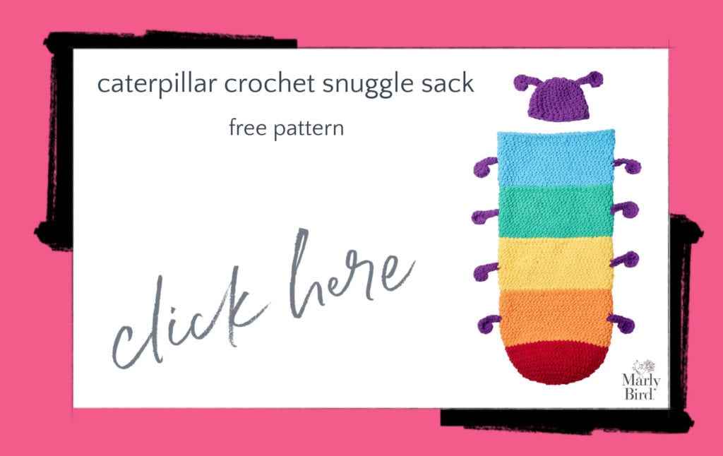 Caterpillar Crochet Snuggle Sack Free Crochet Pattern