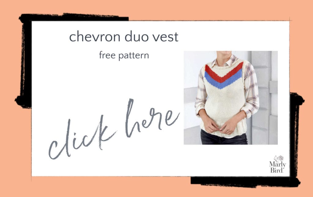 Chevron Duo Vest Free Knitting Pattern