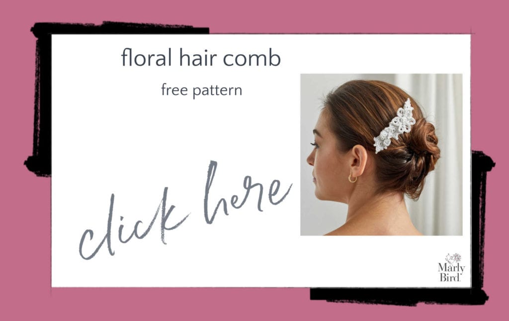 Floral Hair Comb Free Crochet Pattern