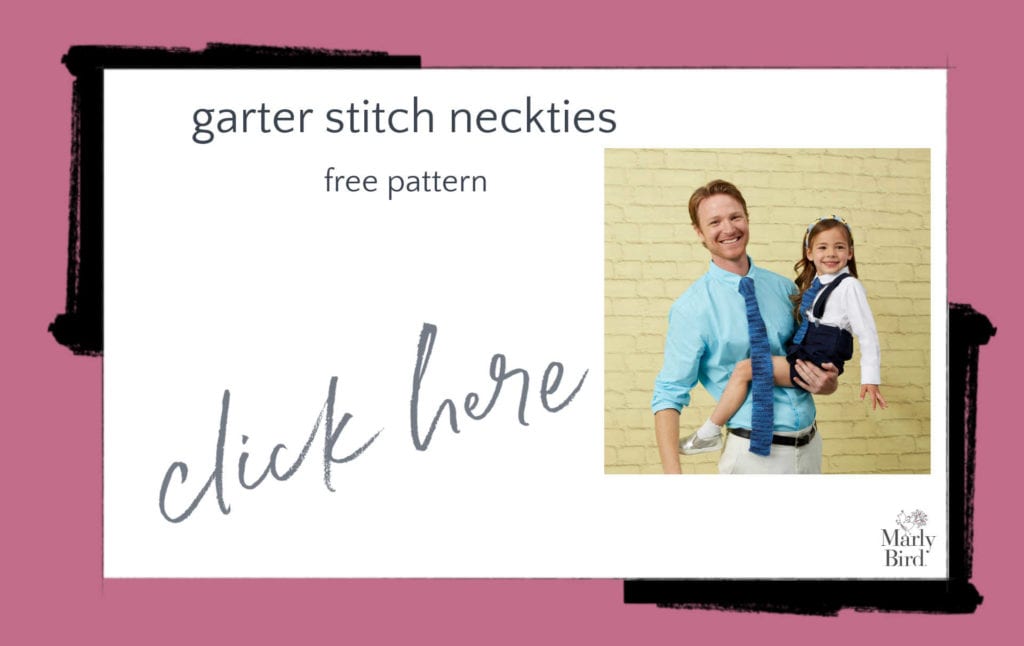 Garter stitch neckties for father's day