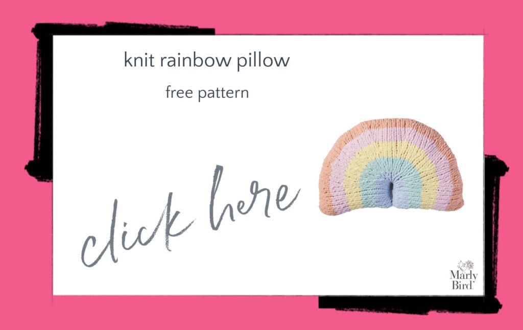 Knit Rainbow Pillow Free Knitting Pattern