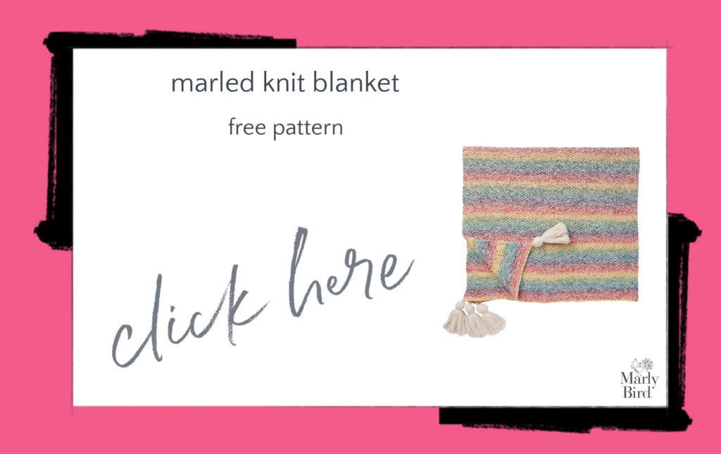 Marled Knit Blanket Free Knitting Pattern