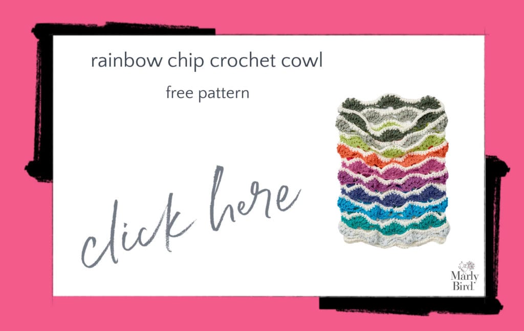 Rainbow Chip Crochet Cowl Free Crochet Pattern