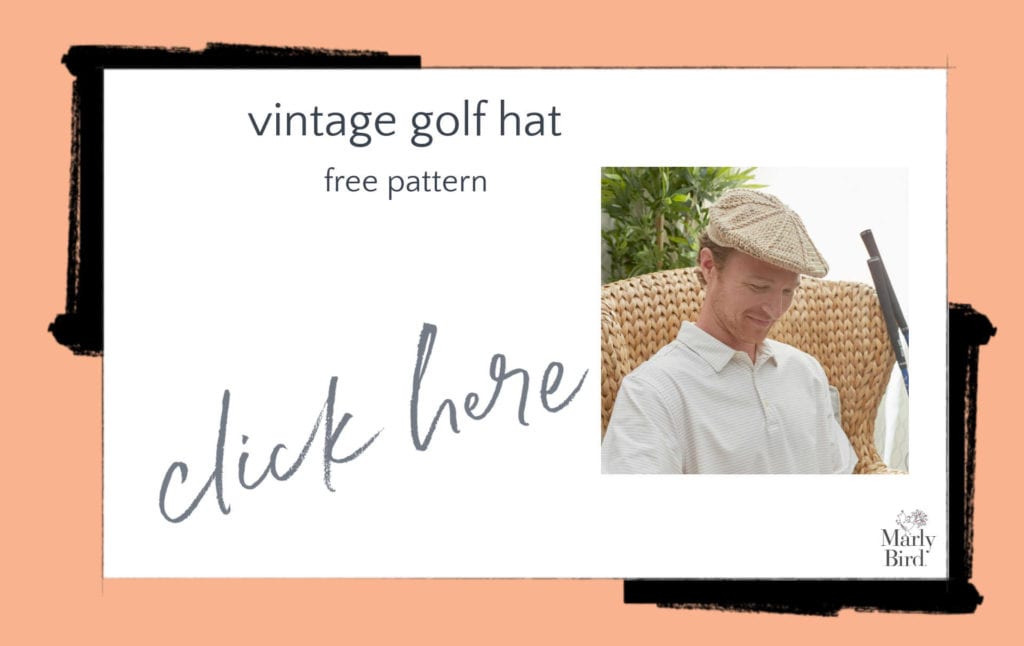 Men's Vintage Golf Hat Free Crochet Pattern