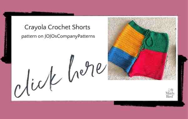 Color blocked crochet shorts pattern