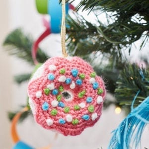 Dangling Donut Ornament Free Crochet Pattern
