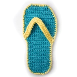 Flip Flop Dishcloth Free Crochet Pattern