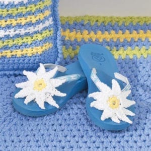 Flip Flops with Daisies Free Crochet Pattern