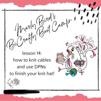 BiCrafty Bootcamp Complementary Hat || How to Knit Cables plus the Crown (Lesson 14)
