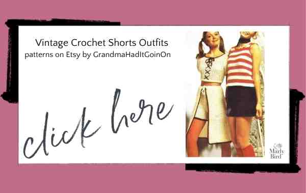 Vintage 1970's crochet outfit patterns with shorts