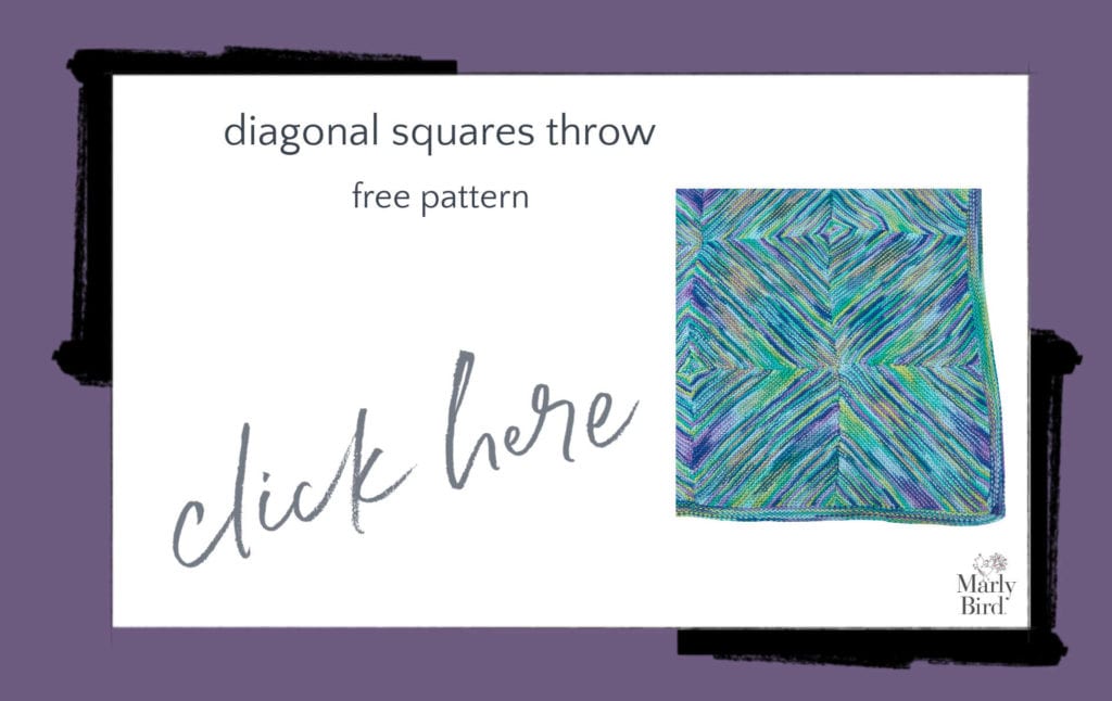Diagonal Squares Throw Free Knitting Pattern