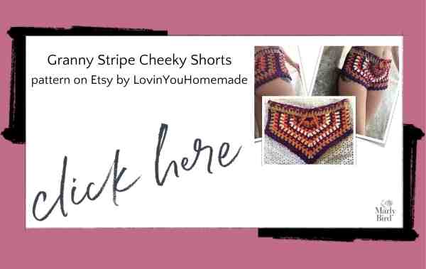 Granny stripes crochet cheeky shorts pattern