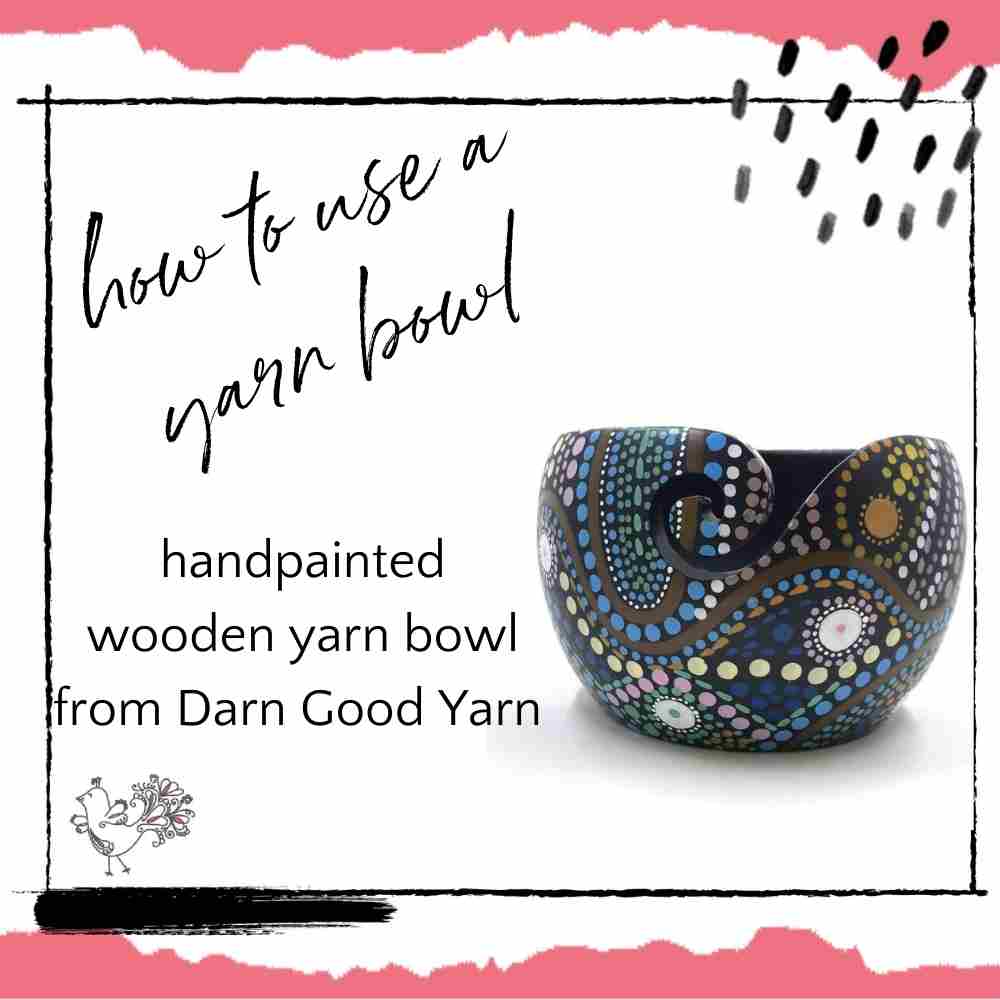 handpainted wooden yarn bowl