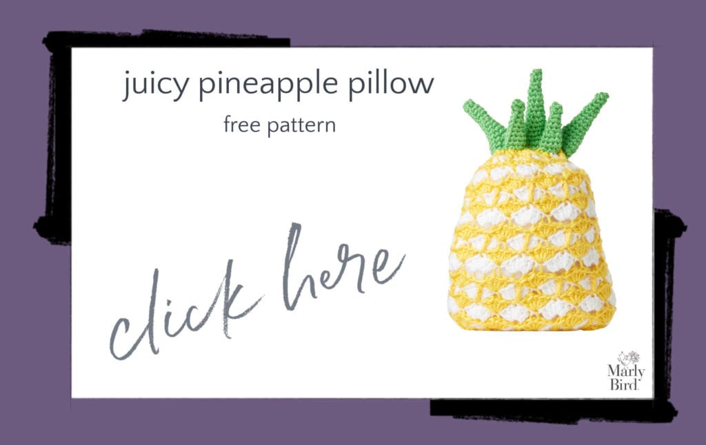 Juicy Pineapple Crochet Pillow Free Crochet Pattern