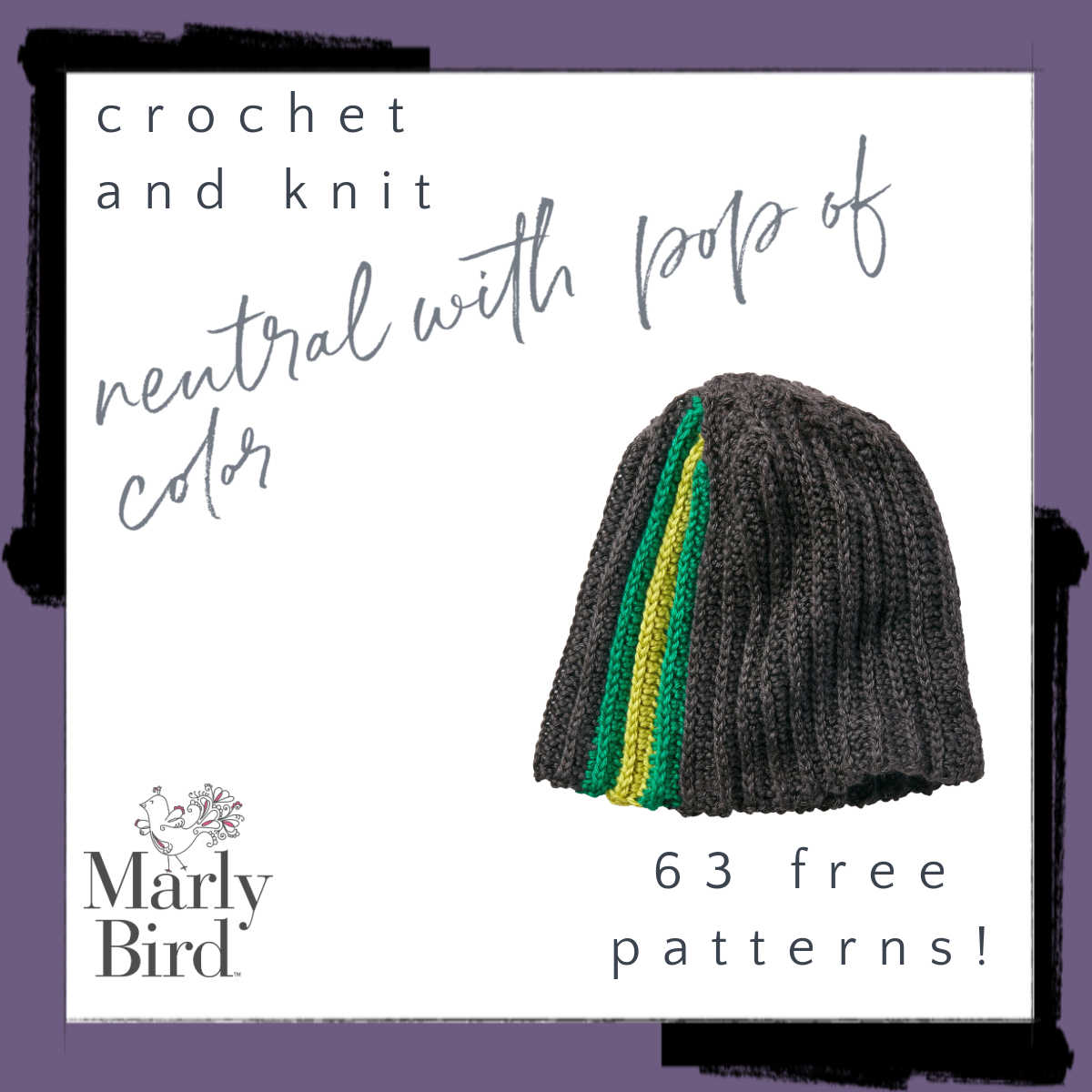 63 Free Patterns: Neutral with a Pop of Color - Marly Bird