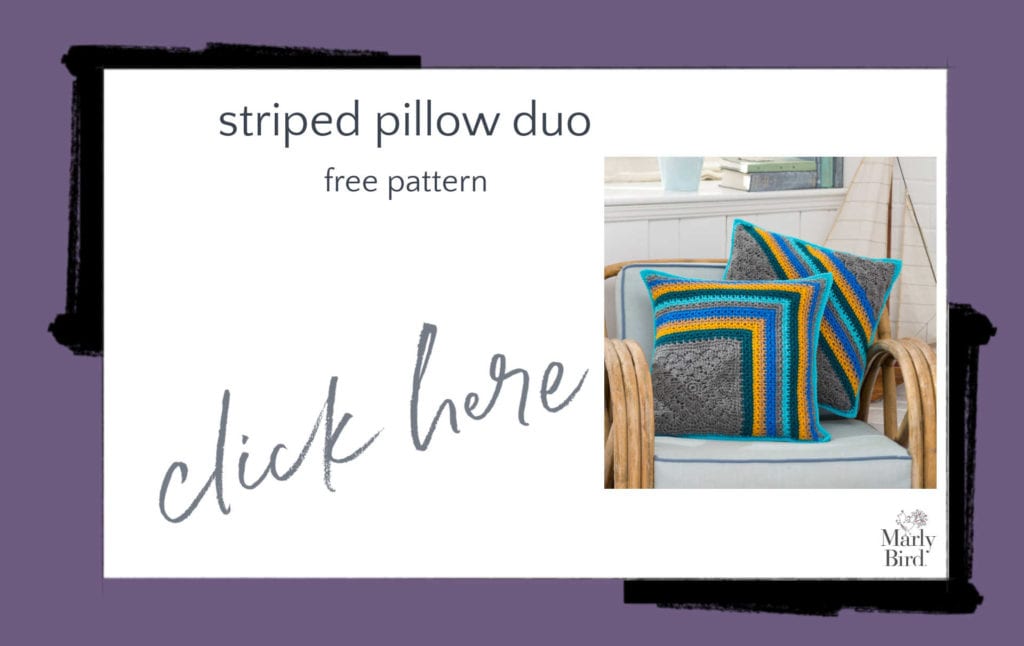 Striped Pillow Duo Free Crochet Pattern