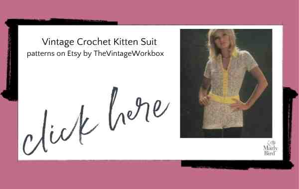Vintage Crochet Kitten Suit