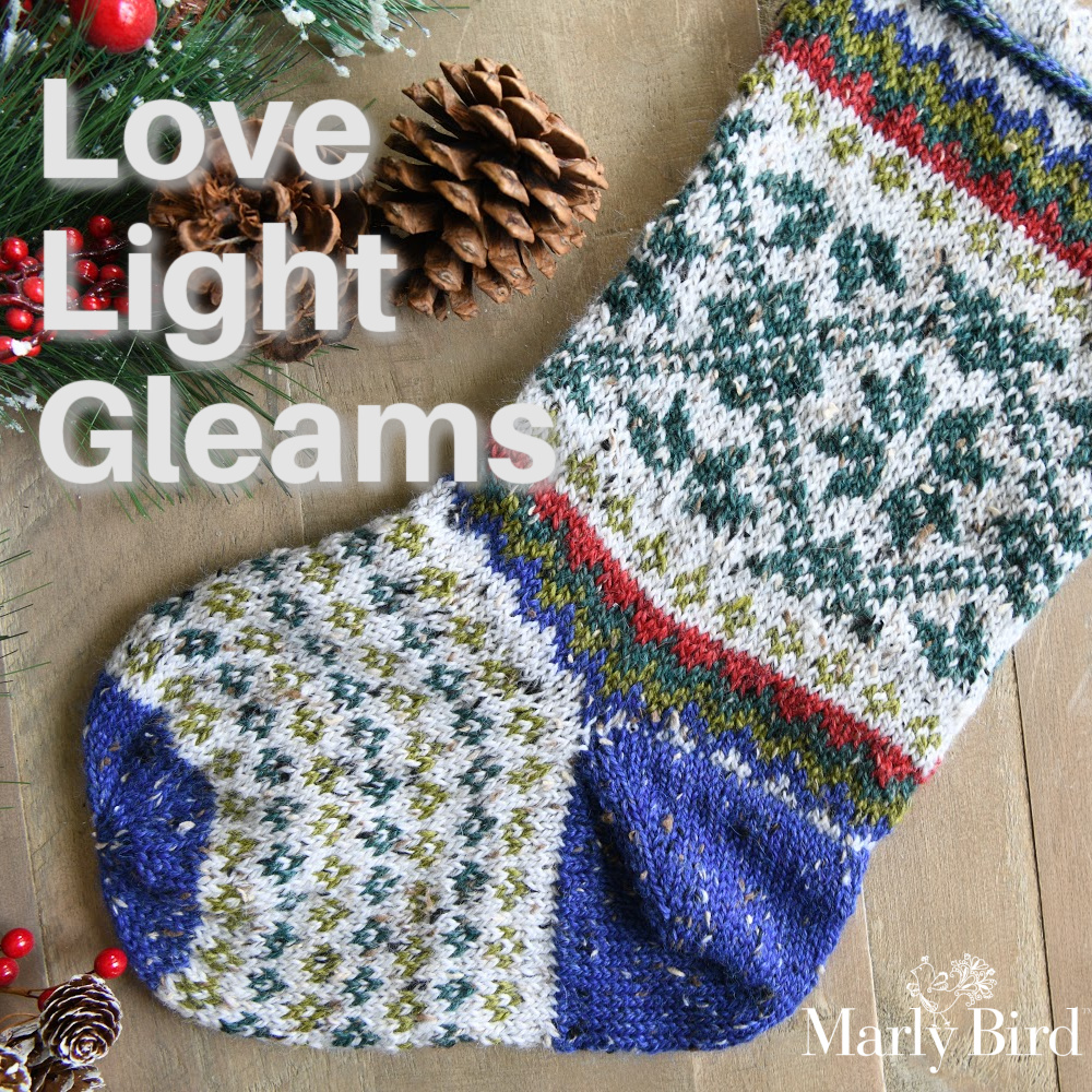 Love Light Gleams knit stocking pattern - Marly Bird