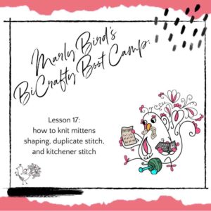 Marly Bird's BiCrafty Bootcamp knitting mittens for beginners