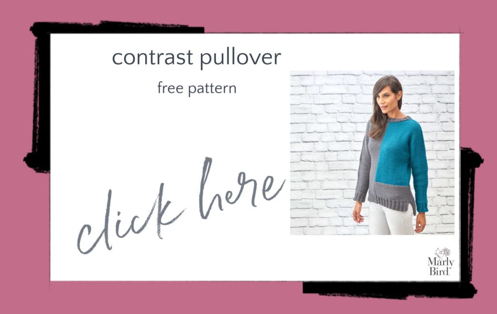 Contrast Pullover Free Knitting Pattern