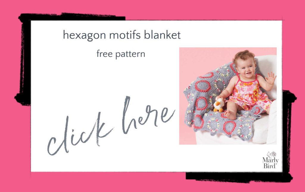 Hexagon Motifs Blanket Free Crochet Pattern