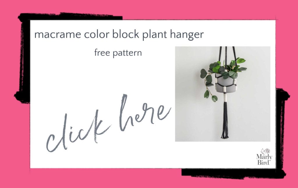 Macrame Color Block Plant Hanger Free Pattern