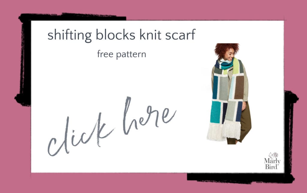 Shifting Blocks Knit Scarf Free Knitting Pattern