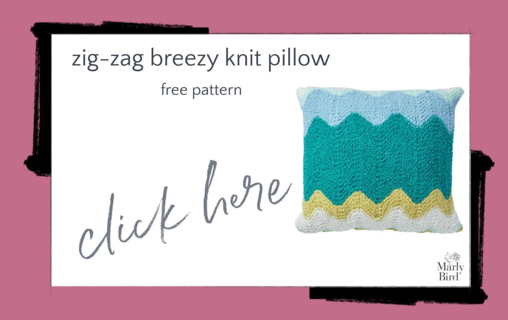 Zig-Zag Breezy Knit Pillow Free Knitting Pattern