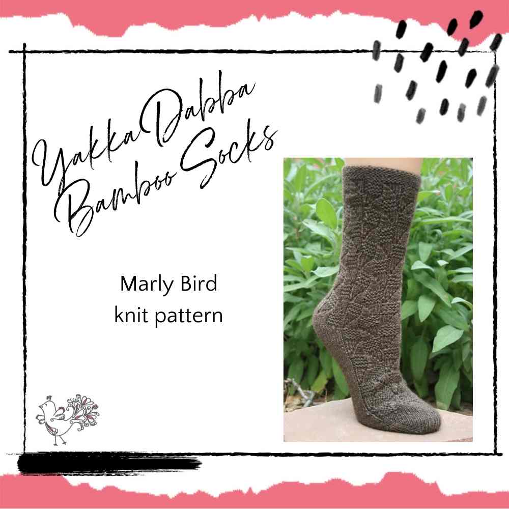 Marly Bird knit bamboo socks pattern