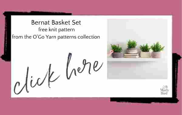 O'Go Yarn Patterns for knit baskets
