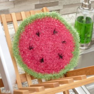 Watermelon Slice Scrubby Free Crochet Pattern
