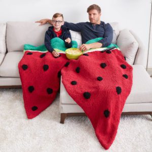 Watermelon Wedge Knit Snuggle Sack Free Knitting Pattern
