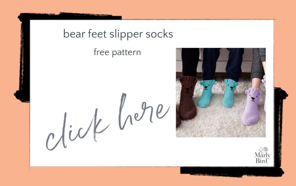 Bear Feet Slipper Socks Free Crochet Pattern
