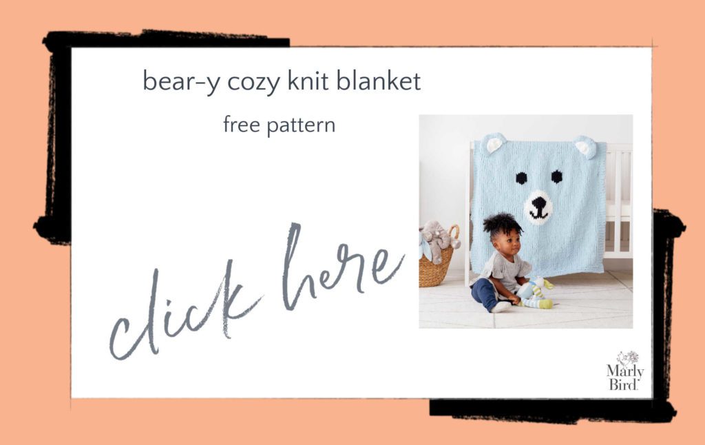 Bear-y Cozy Knit Blanket Free Knitting Pattern
