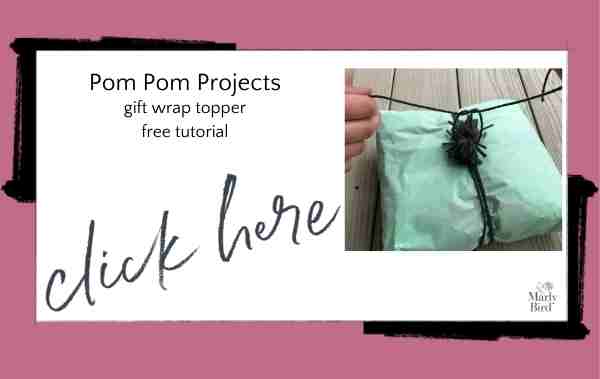 gift wrap topper pom pom projects