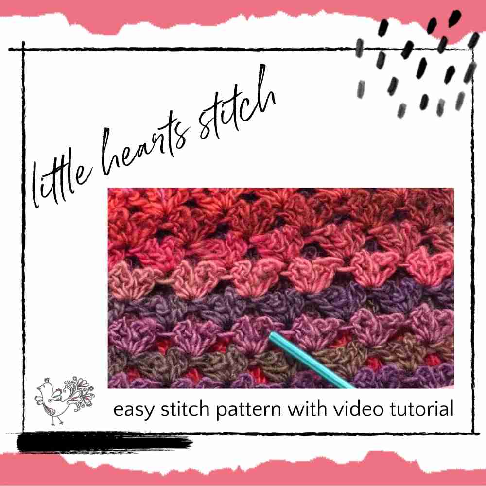 how to crochet little hearts stitch