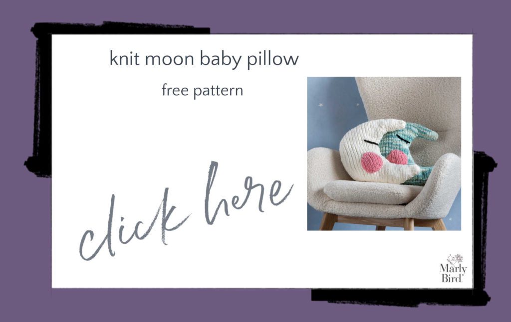 Knit Moon Baby Pillow Free Knitting Pattern