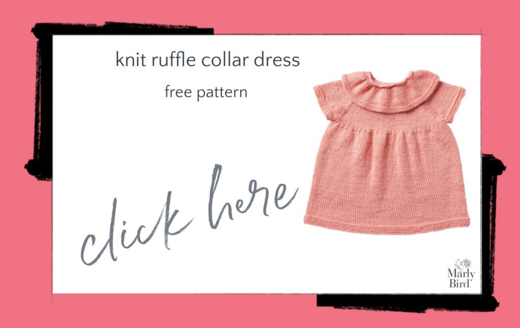 Knit Ruffle Collar Dress Free Knitting Pattern