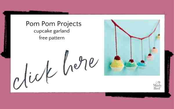 pom pom cupcake garland free pattern