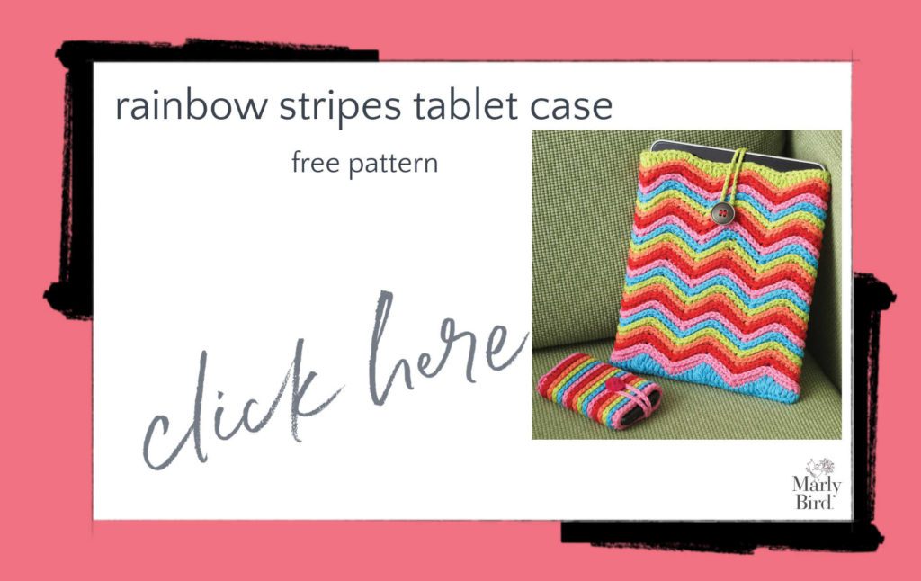 Rainbow Stripes Tablet Case Free Crochet Pattern