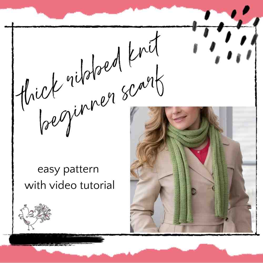 ribbed knit scarf free pattern