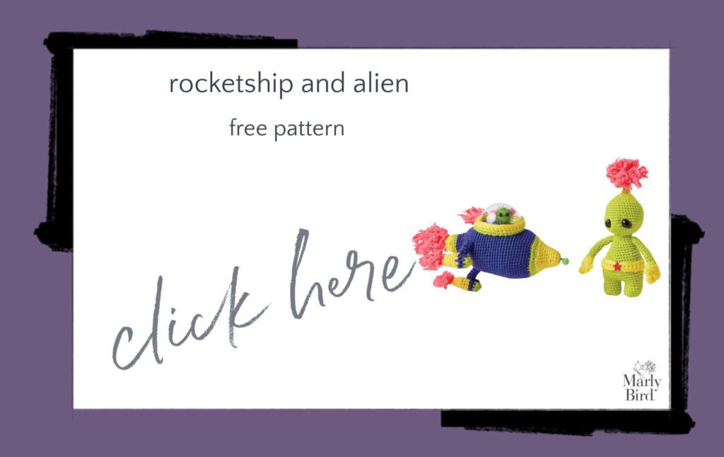 Rocketship and Alien Free Crochet Pattern