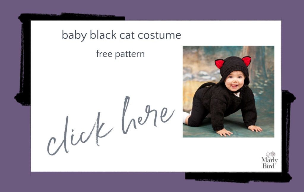 Baby Black Cat Costume Free Knitting Pattern